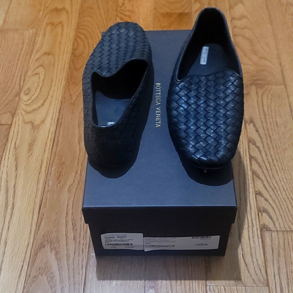 Bottega Veneta - size 38+ - leather sole leather Slipper fouland calf - Nero